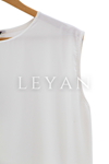 Önü Şifon Detaylı Kolsuz İçlik- LYN01386  Ekru