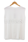 Önü Şifon Detaylı Kolsuz İçlik- LYN01386  Ekru