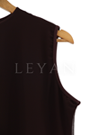 Önü Şifon Detaylı Kolsuz İçlik- LYN01386  Kahve