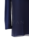 Şifon Detaylı Uzun Kollu İçlik- LYN01488  Lacivert