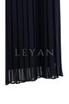 Şifon Piliseli Etek-LYN02516 Lacivert