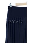 Şifon Piliseli Etek-LYN02516 Lacivert