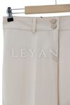 Sentez Paçası Fermuarlı Pantolon-LYN02639 Taş