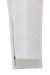 Sentez Paçası Fermuarlı Pantolon-LYN02639 Beyaz