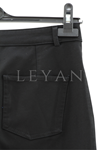 Sentez Kanvas İspanyol Paça Pantolon- LYN03975 Siyah