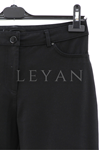 Sentez Kanvas İspanyol Paça Pantolon- LYN03975 Siyah