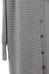 Kabartma Detaylı Triko Ceket- LYN03128 Gri