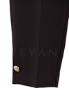 Sentez Paçası Düğmeli Pantolon- LYN03104 Kahve
