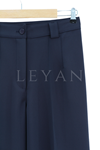 Sentez Nervürlü Geniş Paça Pantolon- LYN03101 Lacivert