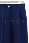 Sentez Paçası Düğmeli Pantolon- LYN03104 Lacivert