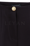 Sentez Paçası Düğmeli Pantolon- LYN03104 Kahve