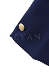 Sentez Paçası Düğmeli Pantolon- LYN03104 Lacivert