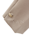 Sentez Paçası Düğmeli Pantolon- LYN03104 Vizon