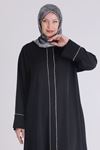 Behrem Taşlı Abaya- LYN03477 Siyah