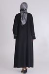 Behrem Taşlı Abaya- LYN03477 Siyah