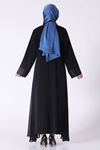 Taş Detaylı Abaya Takım- LYN03824 Siyah