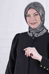 Behrem Taşlı Abaya- LYN03827 Siyah