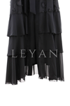 Orhan Store Yakma Puantiye Detaylı Abaya Takım- LYN03817 Siyah