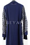 Orhan Store Payet Detaylı Saten Abaya Takım- LYN03799 Lacivert