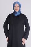 Behrem Krep Abaya- LYN03476 Siyah