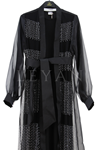 Orhan Store Boncuk İşlemeli Abaya Takım- LYN03814 Siyah