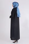 Behrem Krep Abaya- LYN03476 Siyah