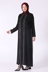 Behrem Taşlı Abiye Elbise- LYN03370 Siyah