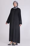 Behrem Taşlı Abaya- LYN03477 Siyah