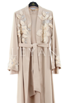 Orhan Store İşlemeli Abaya Takım- LYN03823 Bej