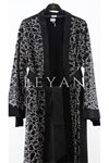 Orhan Store Payet Detaylı Saten Abaya Takım- LYN03799 Siyah