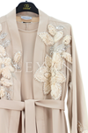 Orhan Store İşlemeli Abaya Takım- LYN03823 Bej