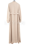 Orhan Store İşlemeli Abaya Takım- LYN03823 Bej