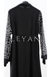 Orhan Store Payet Detaylı Saten Abaya Takım- LYN03799 Siyah