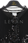 Orhan Store Payetli Pilise Abaya Takım- LYN03839 Siyah