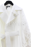 My312 Kolları Dantelli Ceket- LYN03563 Ekru