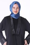 Taş Detaylı Abaya Takım- LYN03824 Siyah