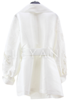 My312 Kolları Dantelli Ceket- LYN03563 Ekru