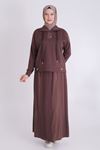Behrem Örme Etekli Takım- LYN03684 Kahve