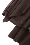 Orhan Store Yakası Taşlı Etekli Takım- LYN03415 Kahve