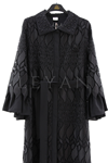Orhan Store Güpürlü İncili Ferace- LYN03587 Siyah
