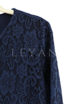 Tül Detaylı Güpür Ferace- LYN03526 Lacivert