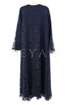 Tül Detaylı Güpür Ferace- LYN03526 Lacivert