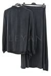 Orhan Store Yakası Taşlı Etekli Takım- LYN03415 Siyah