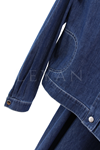 Orhan Store Renkli Taşlı Kot Takım- LYN03606 Mavi