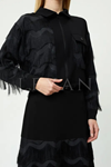 Orhan Store Püsküllü Etekli Takım- LYN03456 Siyah