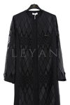Orhan Store Güpürlü Ferace- LYN03598 Siyah
