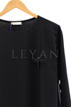 Yusufcuk Broşlu Şifonlu İçlik- LYN03843 Siyah