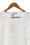 Kelebek Detaylı Şifonlu Bluz- LYN03847 Ekru