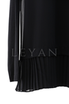 Kısa Piliseli Şifonlu İçlik- LYN03846 Siyah