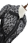 Orhan Store Leopar Desen Brokar Kap- LYN03296 Gri-Siyah
